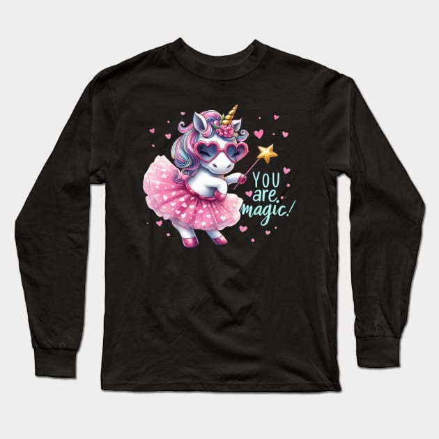 Magical Unicorn You Are Magic Long Sleeve T-Shirt by Annabelhut